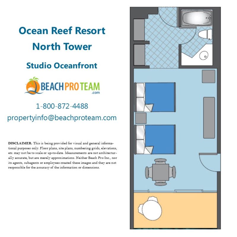 Ocean Reef North Tower Floor Plan A - Studio Oceanfront